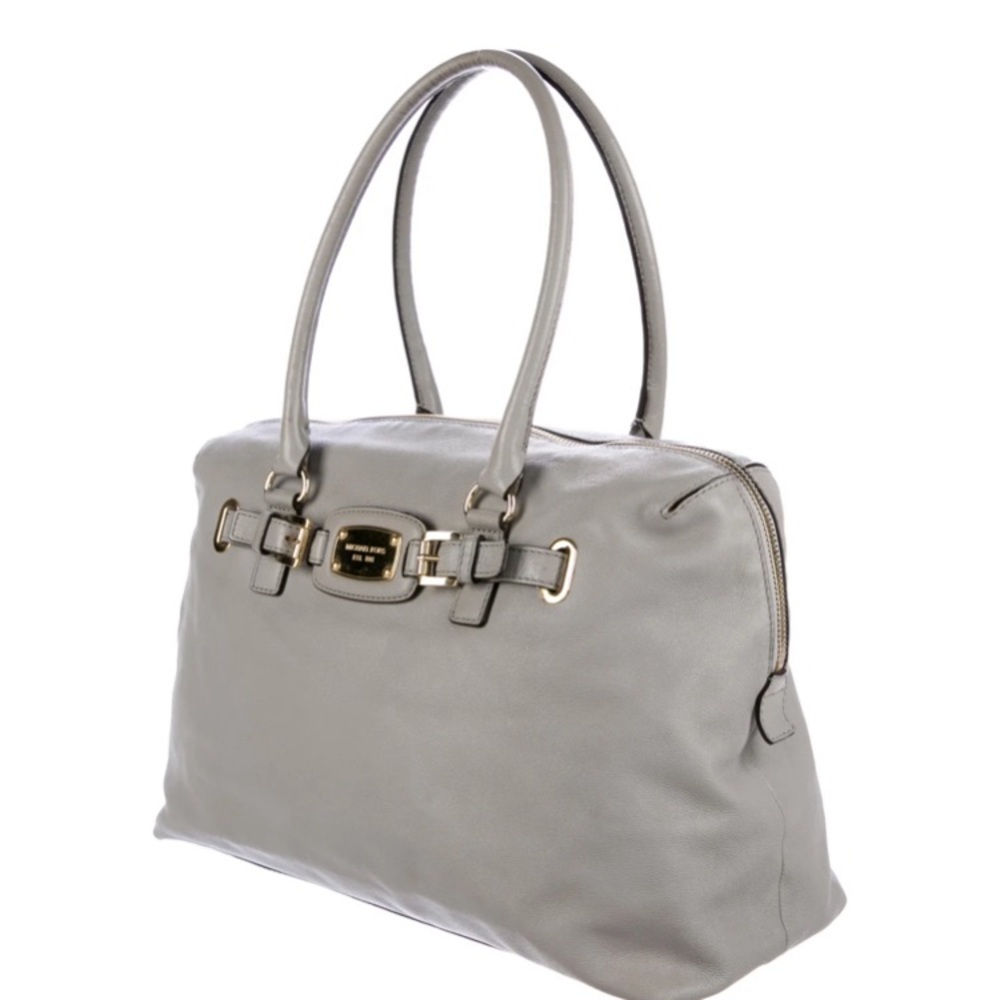 Michael Kors Gray Leather Tote Bag - Picture 3 of 5